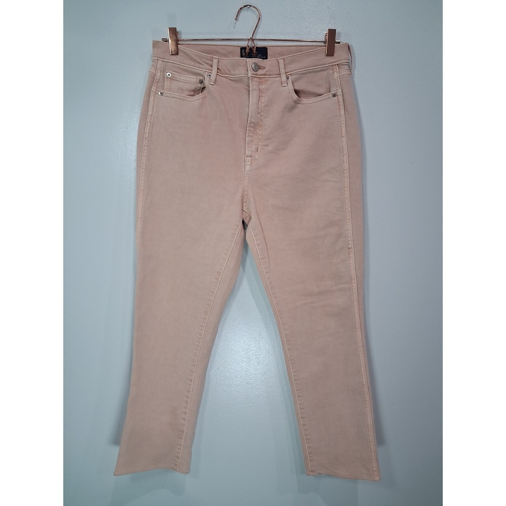 Gap High Rise Vintage Slim Peach Pink Dyed‎ Altered Hem Jeans Womens 10/30R